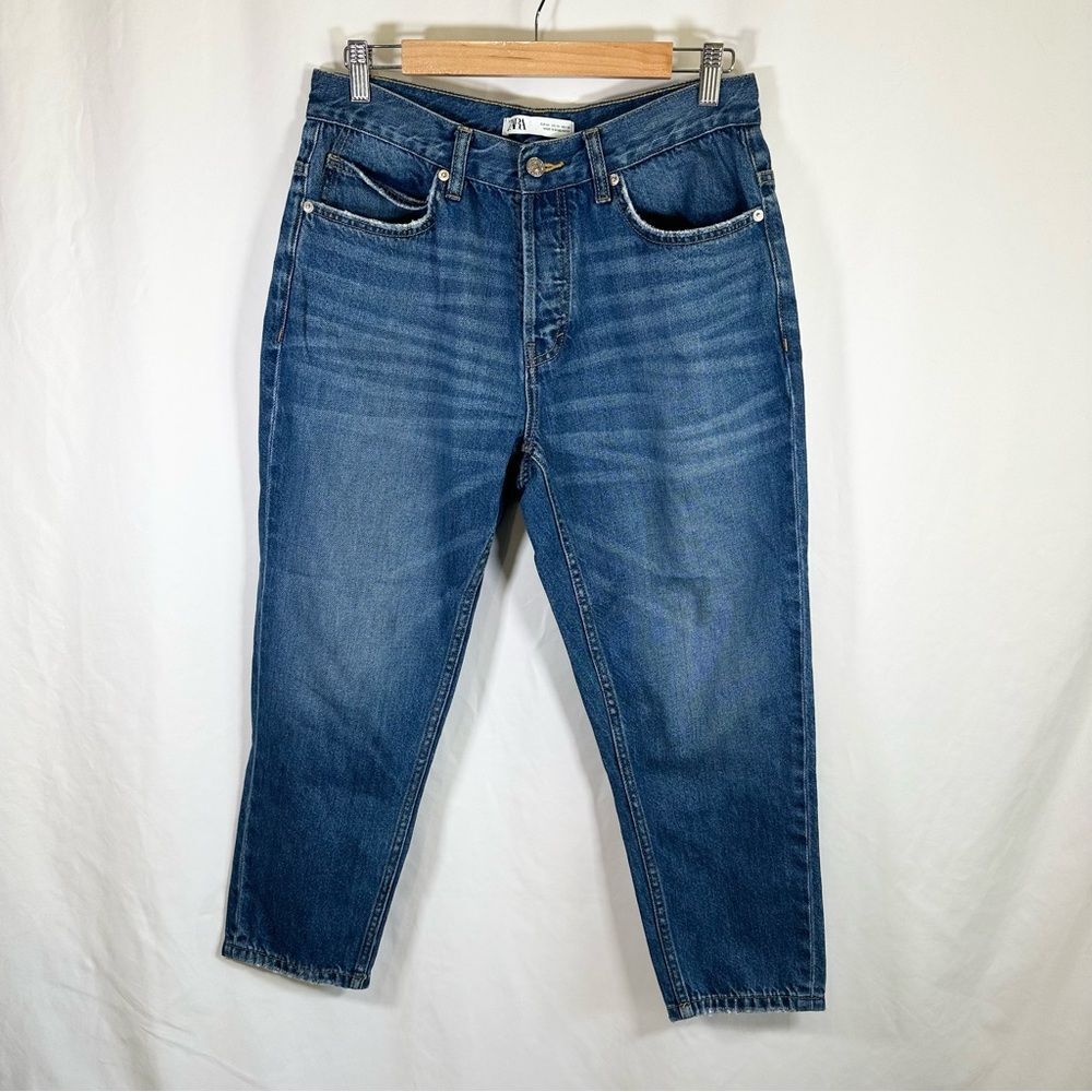 Zara Button Fly Crop Jeans size 32